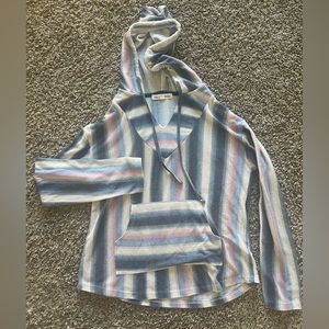 WallFlower Women’s Baja Long Sleeve Knit Hoodie Pullover